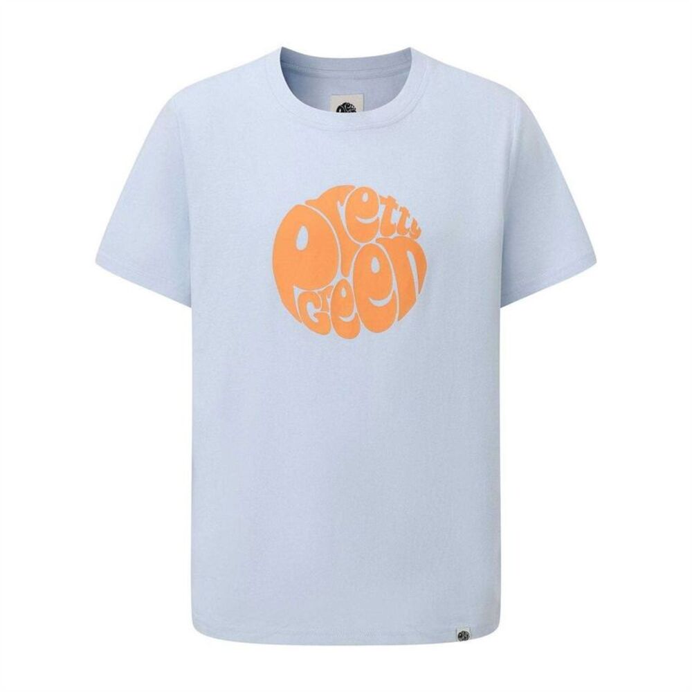 Pretty Green Mens Logo Cotton T-Shirt / Light Blue